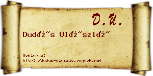 Dudás Ulászló névjegykártya